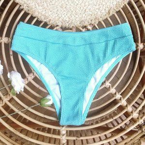 NWT  Textured Bikini Bottoms in Turquoise Sz M